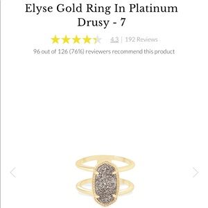 Elisa Gold Ring in Platinum Drusy | Size: 7